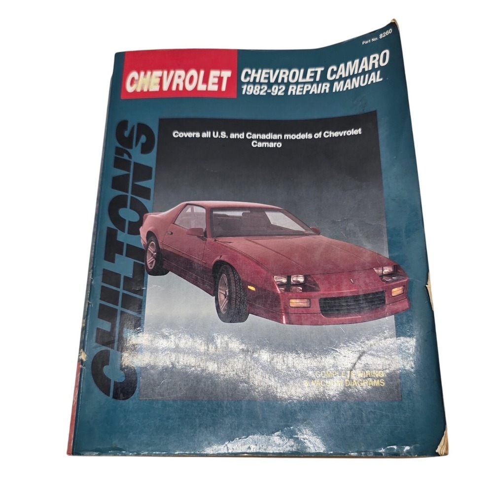 Chilton Chevrolet Camaro 1982-1992‎ Repair Manual 8260 Wiring Diagrams Vintage